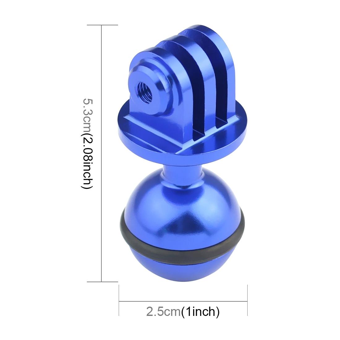 Aluminum Ball Head Adapter for Gopro Insta360 Dji Action Cameras - 2.5cm Diameter - Red
