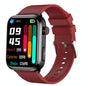 1.91 Inch Ips Screen Ip67 Waterproof Silicone Band Smart Watch Support Body Temperature Monitoring / Ecg - Red