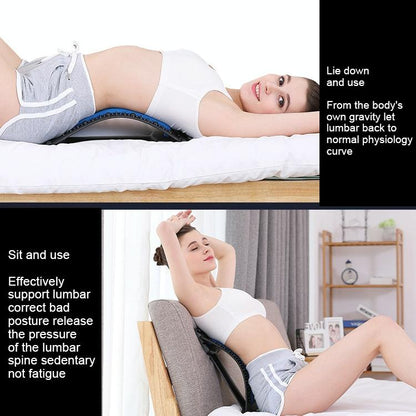 Back Pain Relief Device Lumbar Traction Stretcher - Black Red