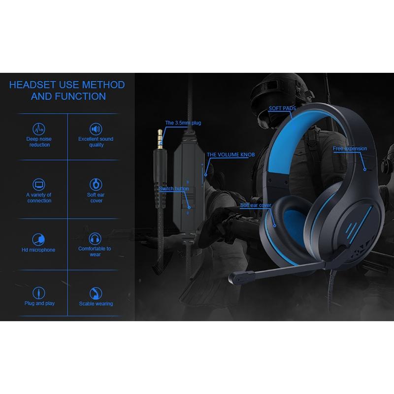 3.5Mm Noise-Canceling Gaming Headset With Retractable Mic - Black Red