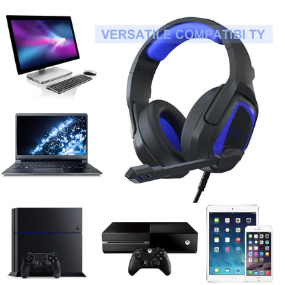 Retractable Mic Gaming Headset 3.5Mm Plug 2.2M Cable - Black Red