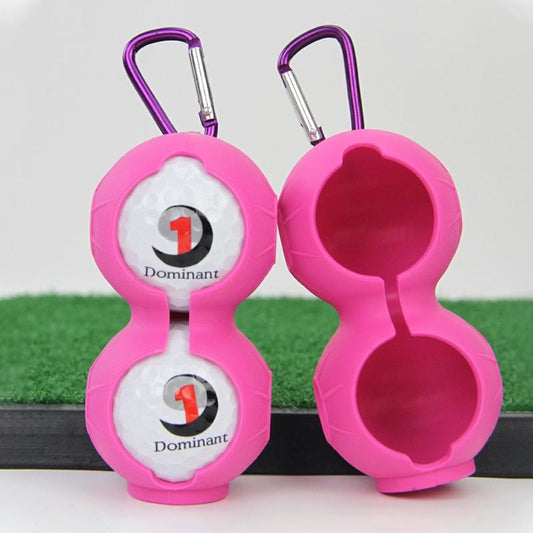 2-Pack Golf Silicone Double-Ball Protection Sleeves - Rose Red