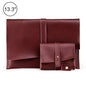13 Laptop / Tablet Bag - Genuine Leather - Universal - Cable Winder - Business Power Adapter - Wine Red