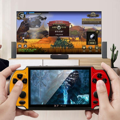 Retro Classic Handheld Game Console With 5.1 Hd Screen & 8G Memory - Supports Mp4 / Ebook - Yellow + Red