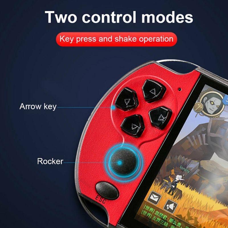 Retro Classic Handheld Game Console With 5.1 Hd Screen & 8G Memory - Supports Mp4 / Ebook - Yellow + Red
