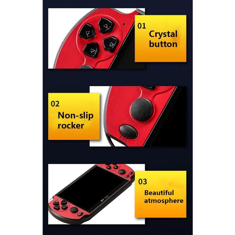 Retro Classic Handheld Game Console With 5.1 Hd Screen & 8G Memory - Supports Mp4 / Ebook - Yellow + Red