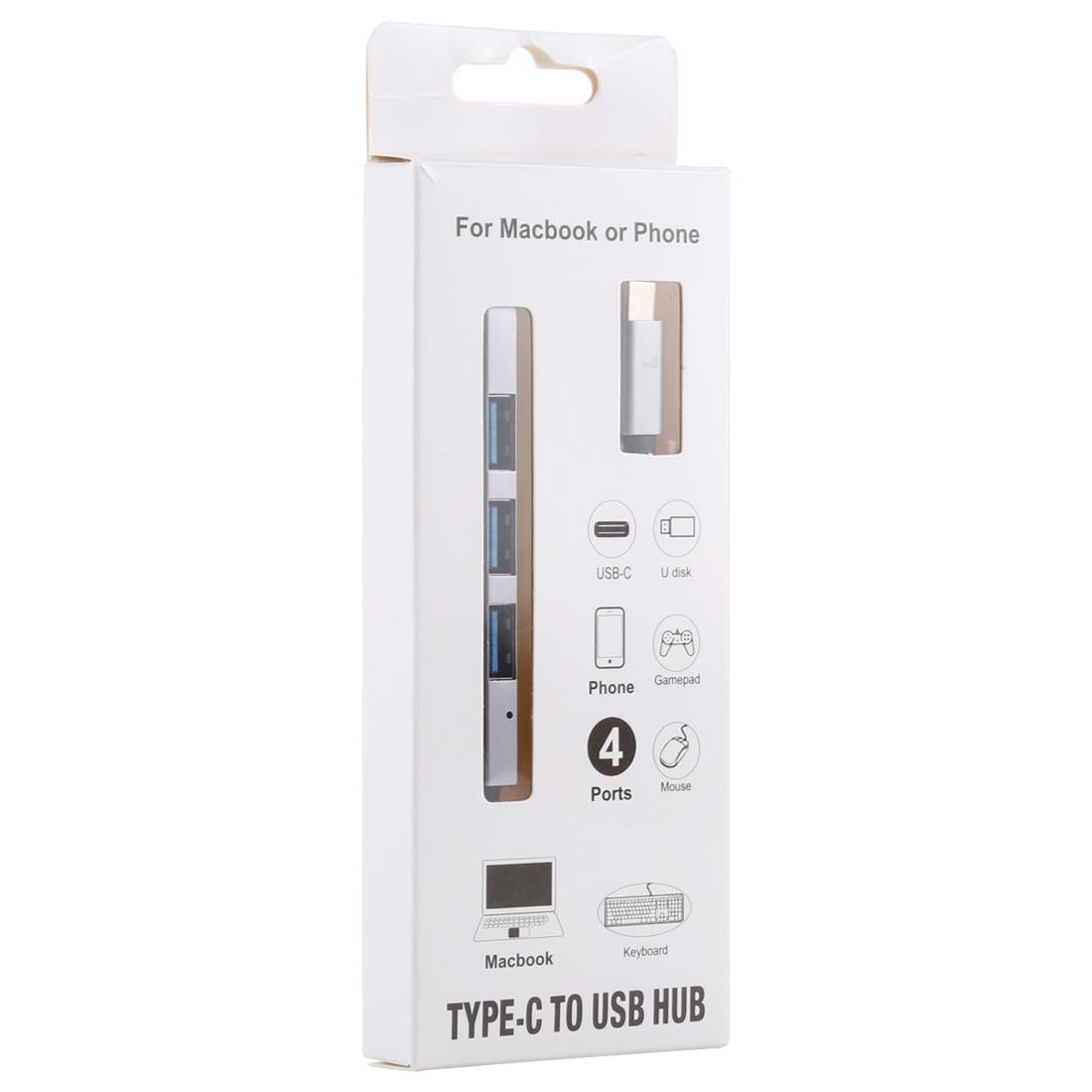 4-Port Usb-C Hub Adapter With Usb 3.0 - Silver