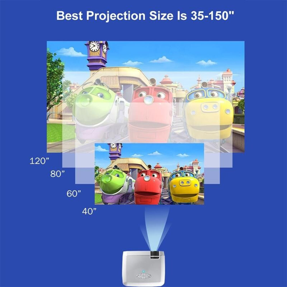 Portable Home Theater Projector - 1600 Lumens Hd Silver