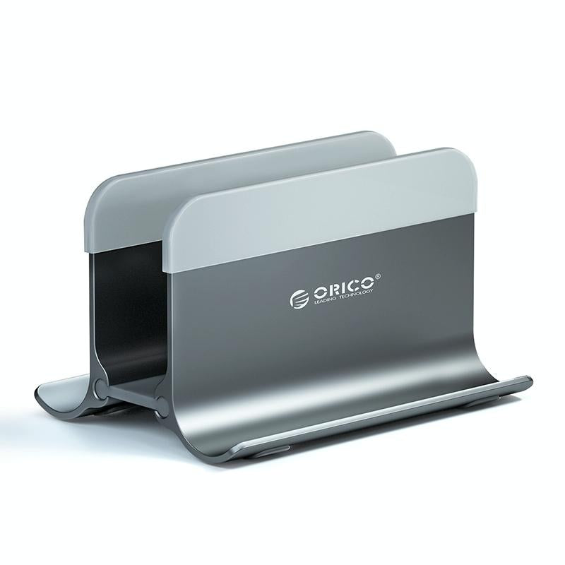 Space-saving Vertical Laptop Stand - Compact Design - Silver