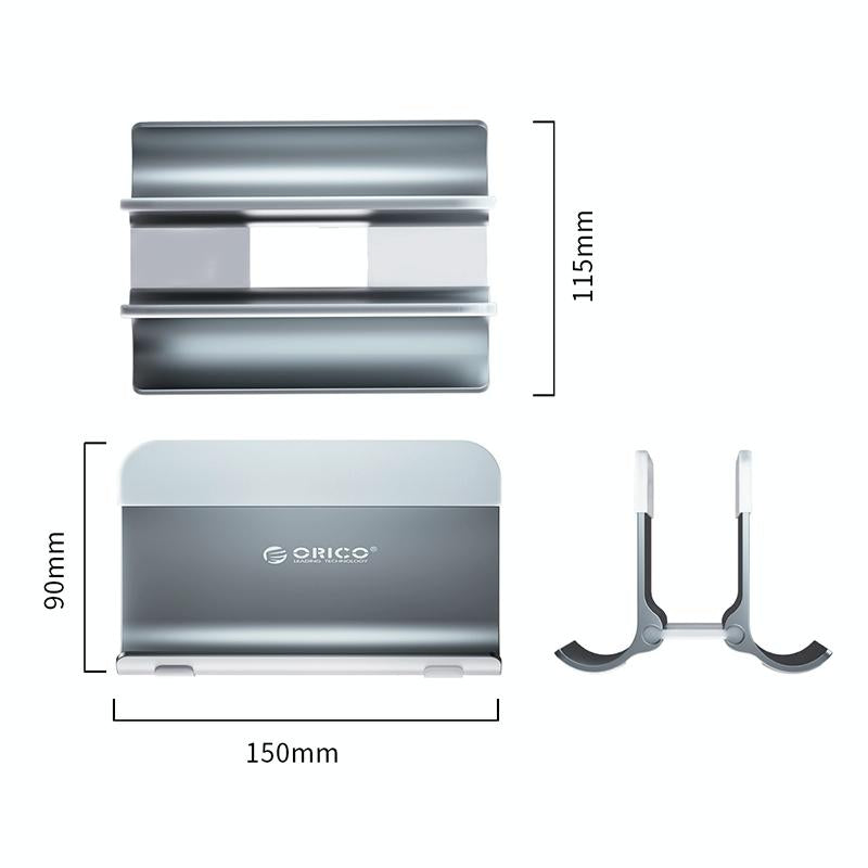Space-saving Vertical Laptop Stand - Compact Design - Silver
