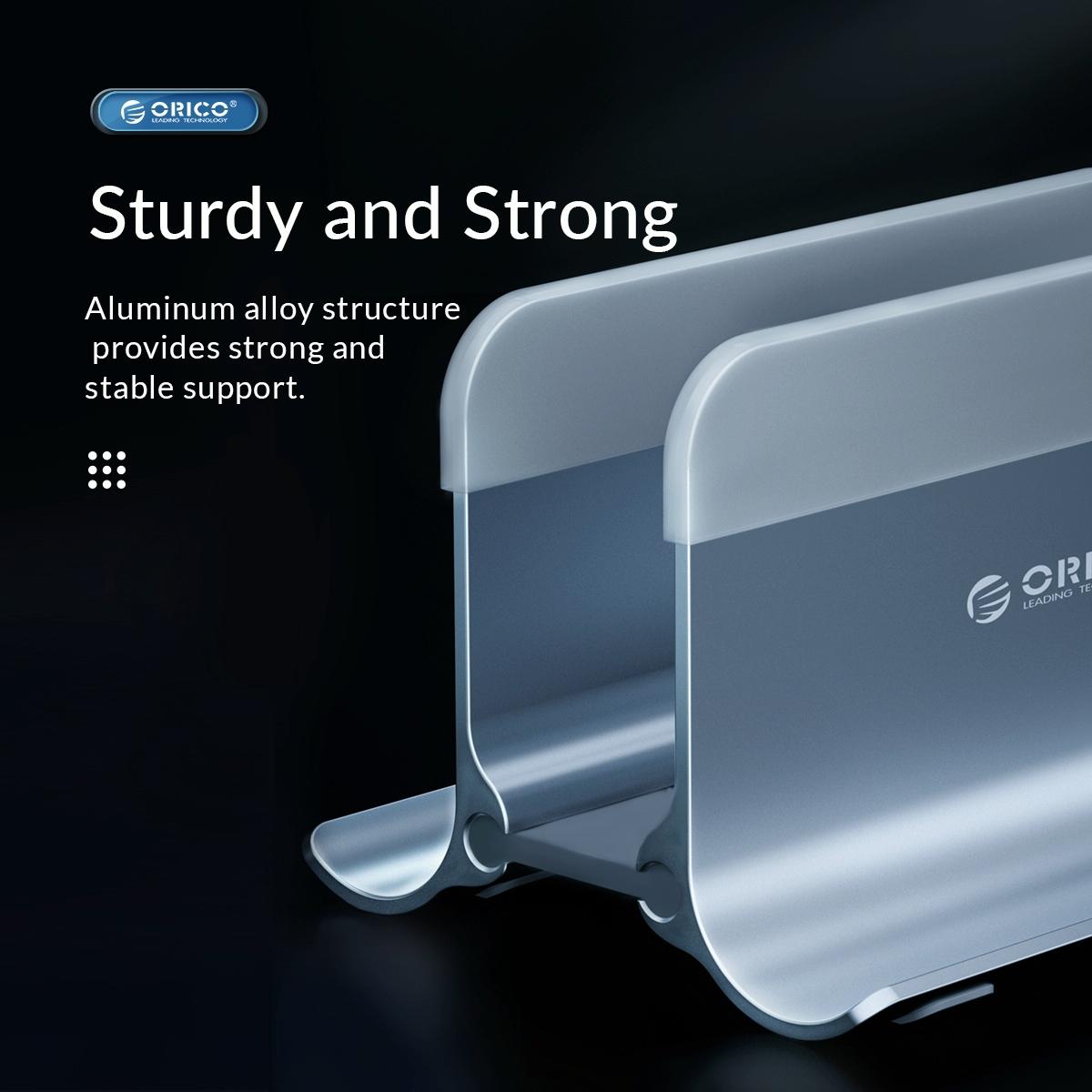 Space-saving Vertical Laptop Stand - Compact Design - Silver