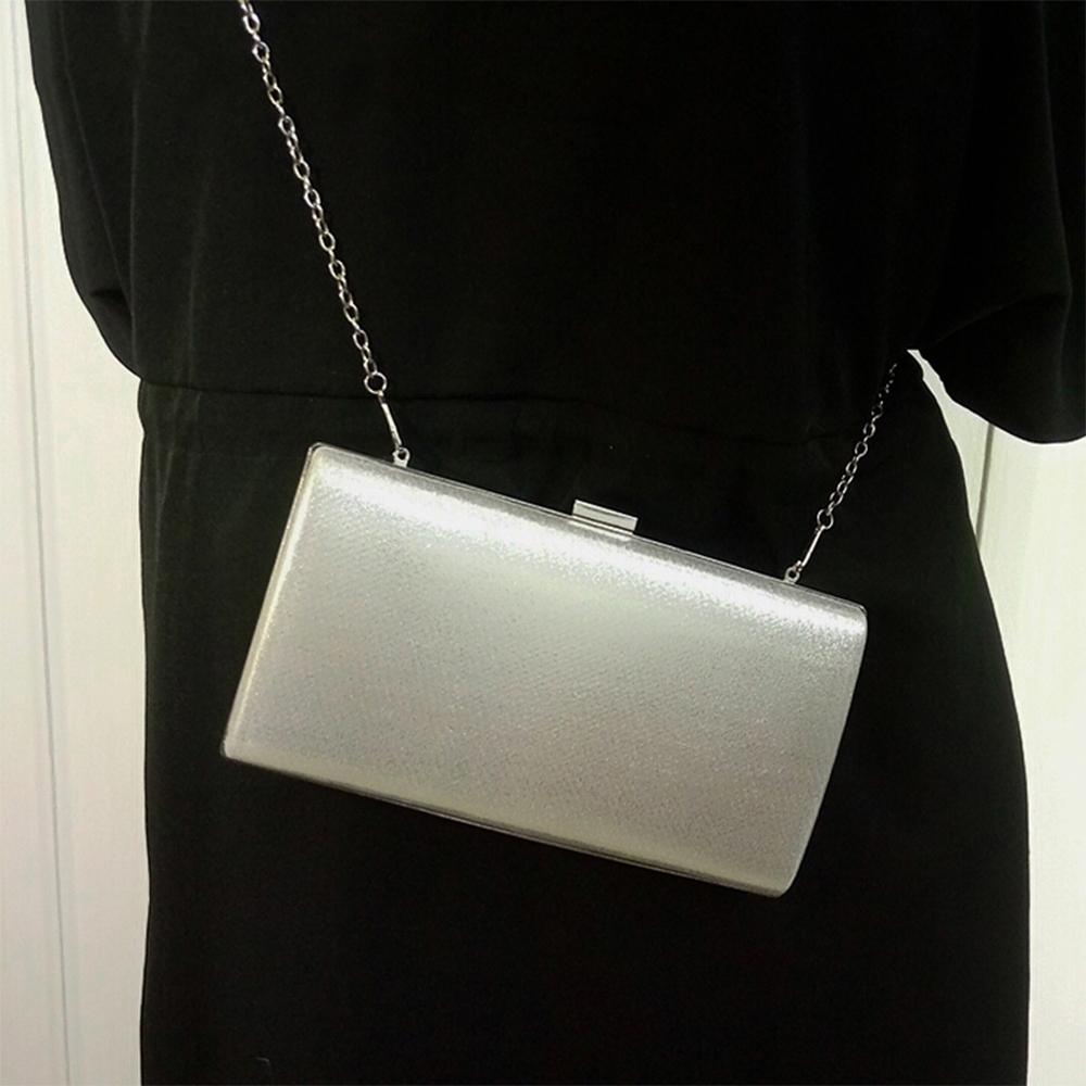 Square Party Handbag For Women Elegant Crossbody Bag For Banquets And Events - Silver