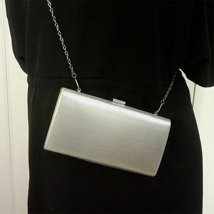 Square Party Handbag For Women Elegant Crossbody Bag For Banquets And Events - Silver