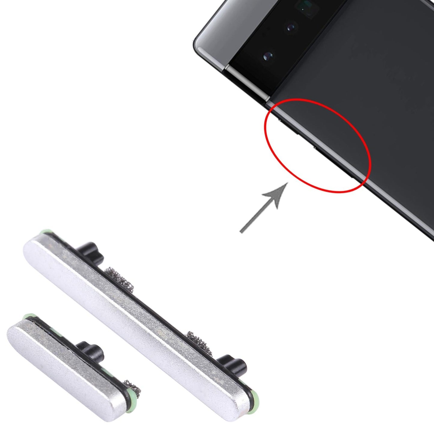 Google Pixel 6 Pro Buttons - Power and Volume Control - Silver
