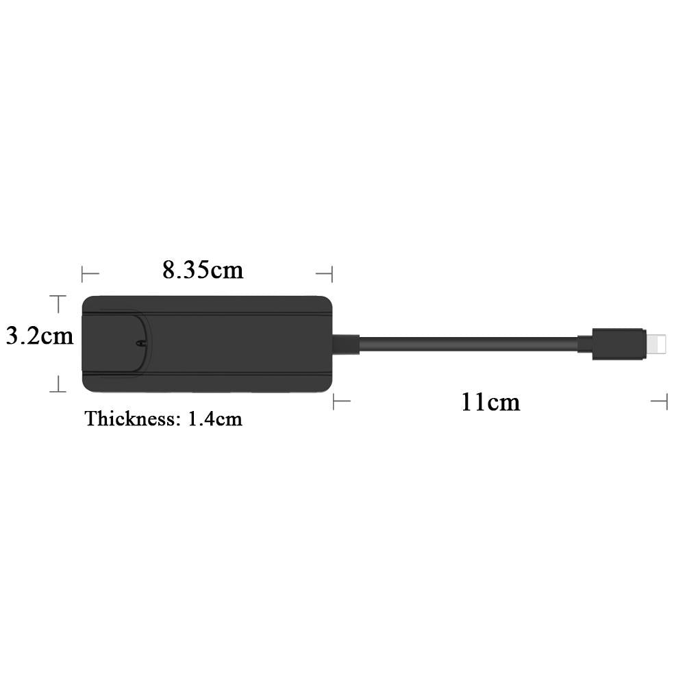 8Pin To Rj45 Usb 2.0 Hub Adapter - Silver