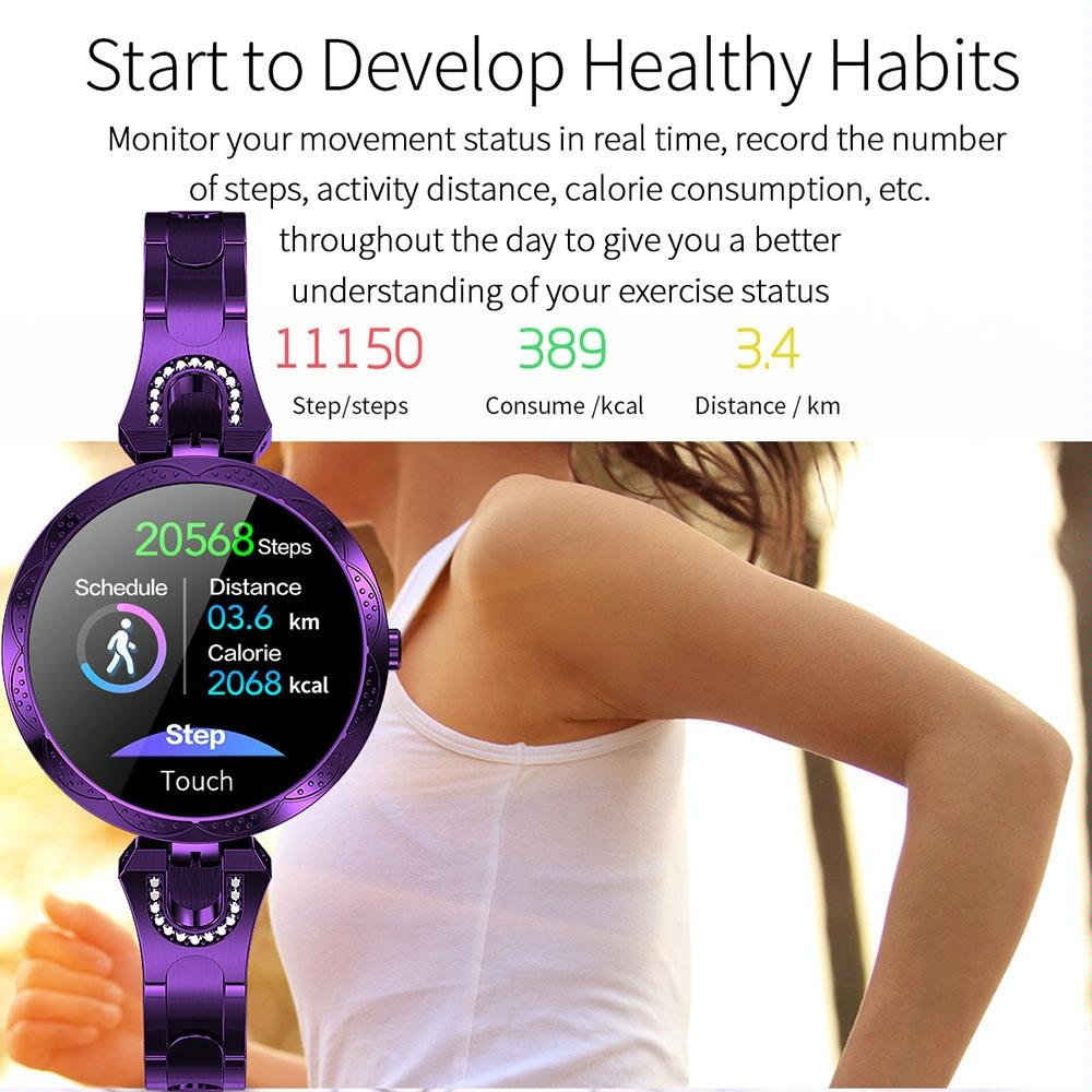 Waterproof Smart Bracelet With Lcd Screen And Heart Rate Monitor - Silver