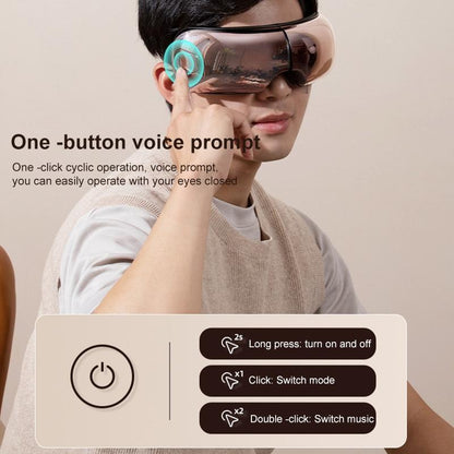 Smart Eye Massager With Hot Compress Air Pressure & Vibration - Light Smoke