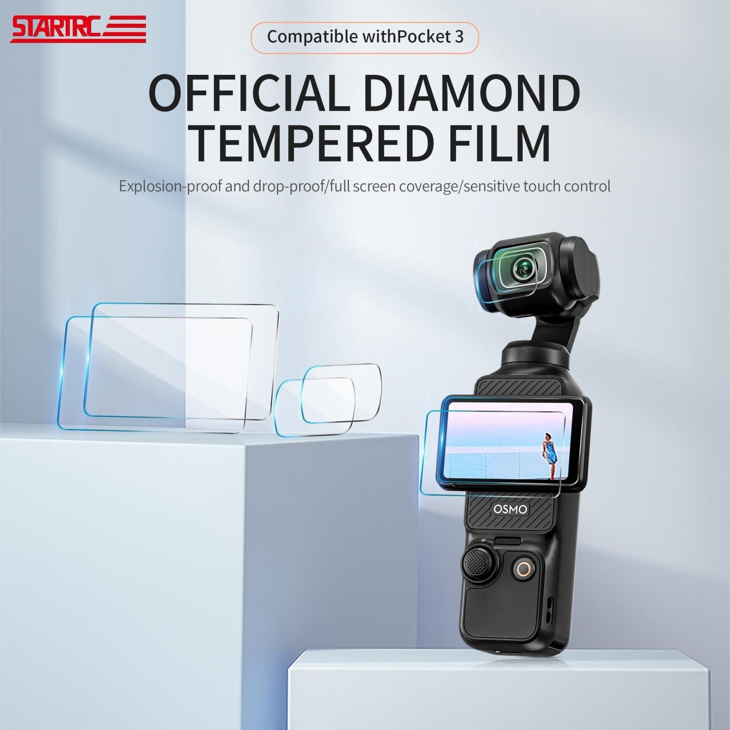 2-pack Tempered Glass Lens Protector for Dji Pocket 3