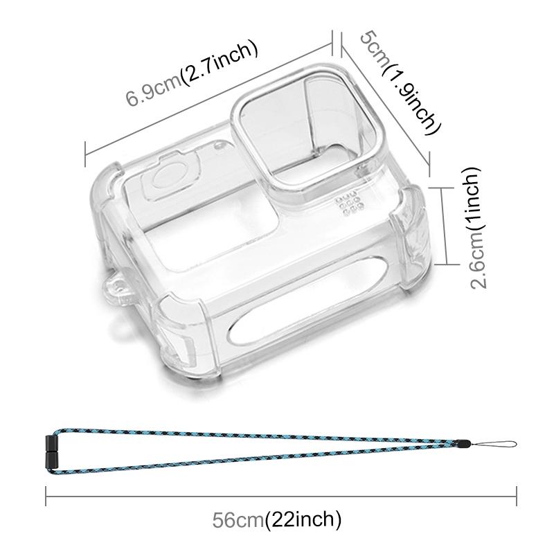 Tpu Case with Lens Cap and Neck Strap for Gopro Hero 9 / 10 / 11 / 12