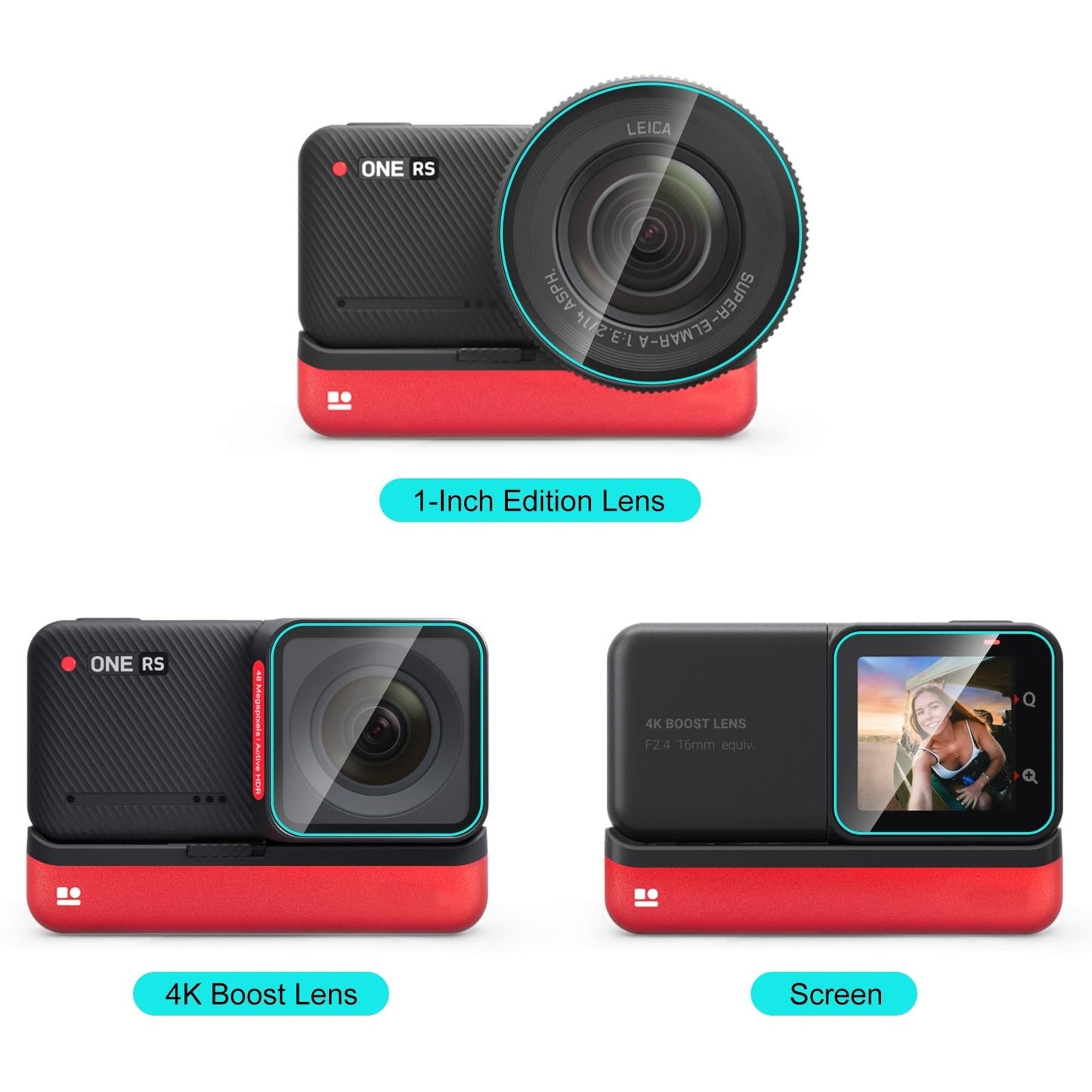 4k Screen with Leica Lens and Tempered Glass Film - 3-in-1