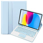 2022 Ipad 10.9 Lambskin Bluetooth Keyboard Case With Pen Slot - Baby Blue