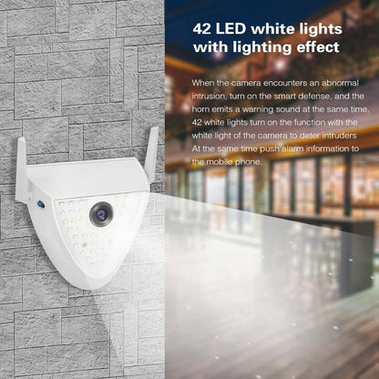 Smart Garden Camera With 2Mp Motion Detection Night Vision Voice Intercom Tf Card 42 Leds