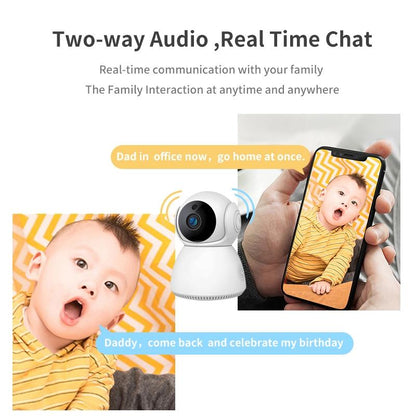 Smart Wifi Security Camera With Pan-Tilt 1.0Mp Tf Card Two-Way Audio Motion Detection Night Vision