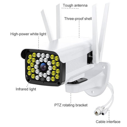 Hd Outdoor Surveillance Camera With Voice Intercom Night Vision Human Detection Tf Card Wifi Ptz Rotation