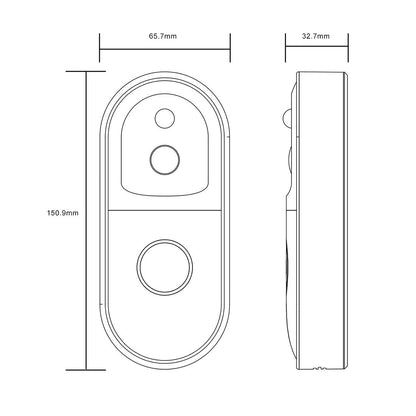 Smart Wifi Video Doorbell With Night Vision & Remote Monitoring - White