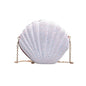 Sequined Shell Crossbody Bag Single Shoulder Fashion Accessory - White