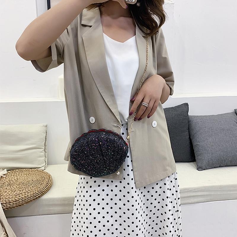 Sequined Shell Crossbody Bag Single Shoulder Fashion Accessory - White