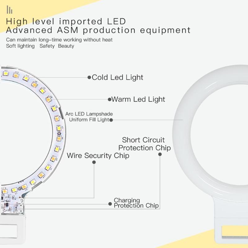 Xj18 Live Self-Timer Led Fill Light - Perfect For Live Streaming - White