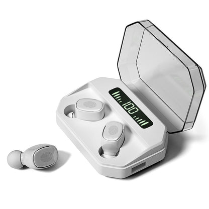 Wireless Bluetooth 5.0 Earbuds with Touch Display & Charging Case - White