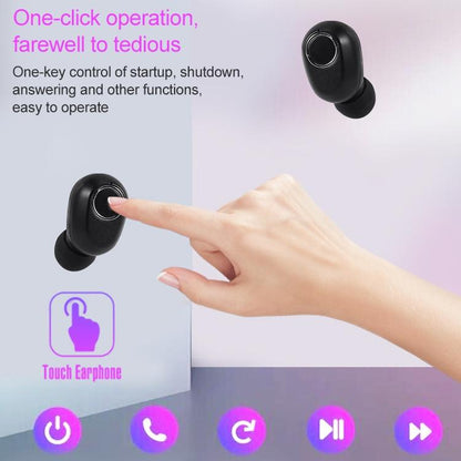 Wireless Touch Bluetooth Headset with Smart Magnetic Charging - Dt-13 - White