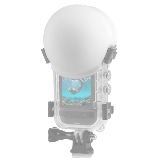 Silicone Dive Case Lens Guard for Insta360 X3 / X4 - Invisible and Protective - White