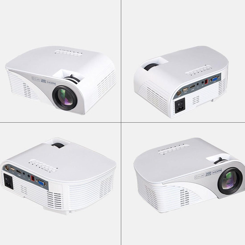 Portable Mini Led Projector With Remote - 1200 Lumens - White