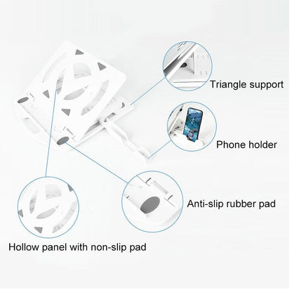 Enhanced Laptop Cooling Stand - Versatile and Efficient - White