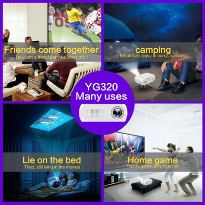 Mini Led Projector Home Theater Supports Hdmi & Av & Sd & Usb - White
