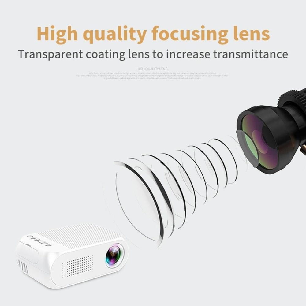 Mini Led Projector Home Theater Supports Hdmi & Av & Sd & Usb - White
