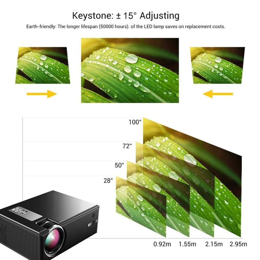 1800 Lumens Hd Wifi Smart Projector - Hdmi / Usb / Vga / Av - White