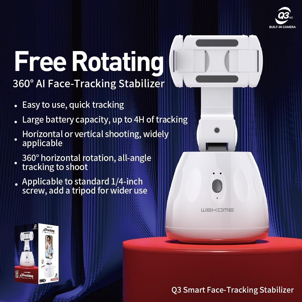 Smart Face Tracking Stabilizer 360-degree Gimbal - White