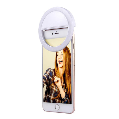Adjustable Clip Beauty Light for Smartphones - Usb Cable - White