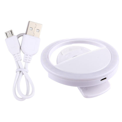 Adjustable Clip Beauty Light for Smartphones - Usb Cable - White