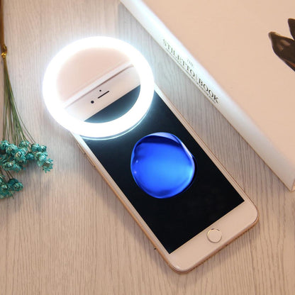 Adjustable Clip Beauty Light for Smartphones - Usb Cable - White