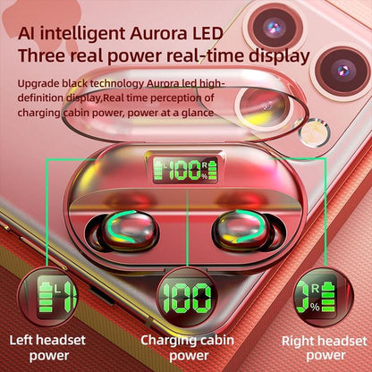 True Wireless Bluetooth 5.0 Earphones with Touch Display and Charging Box - White