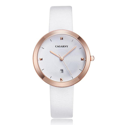 Waterproof Steel Band Quartz Watch - Fashion Life - White