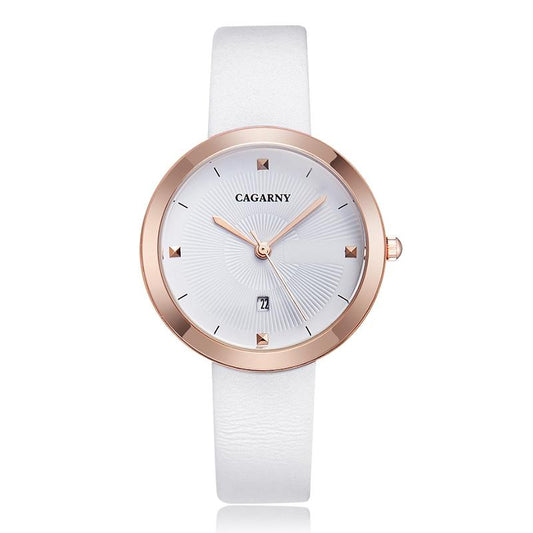 Waterproof Steel Band Quartz Watch - Fashion Life - White