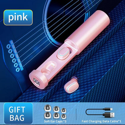 True Wireless Bluetooth Earphones with Digital Display and Charging Box - White