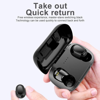 Wireless Bluetooth 5.0 Earphones with 9d Sound & Charging Box - White