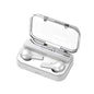 Touch Bluetooth Earphones with Noise Cancellation and Charging Box - White